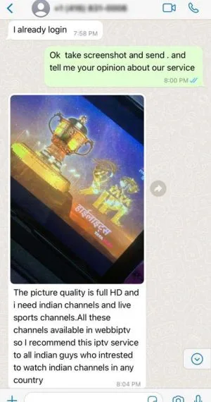 British IPTV UK — WhatsApp customer review 3